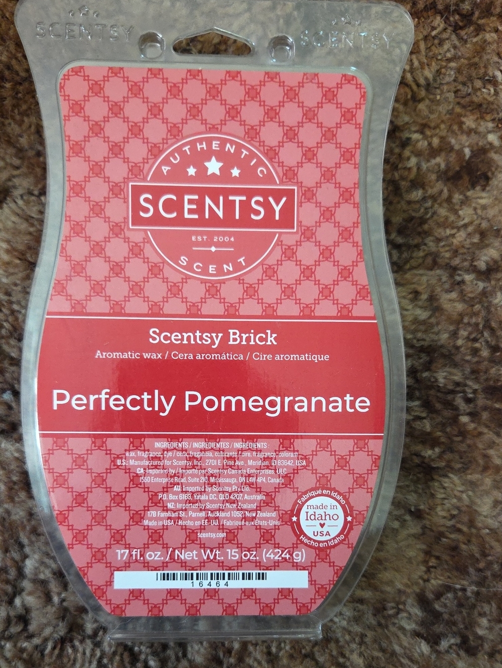 Scentsy Perfectly Pomegranate Wax Brick